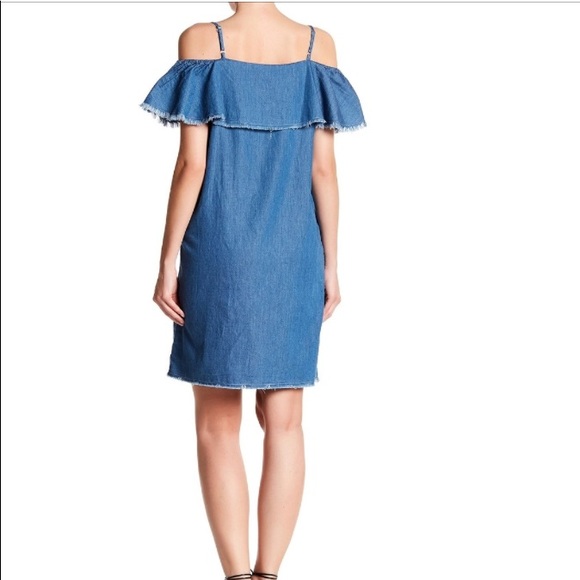 Ruffle Denim Dress - Picture 2 of 5